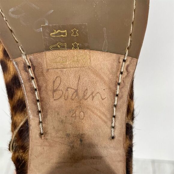 Boden Hoxton Leopard Calf Hair Ankle Boots Tan Black EU 40 - Picture 11 of 11